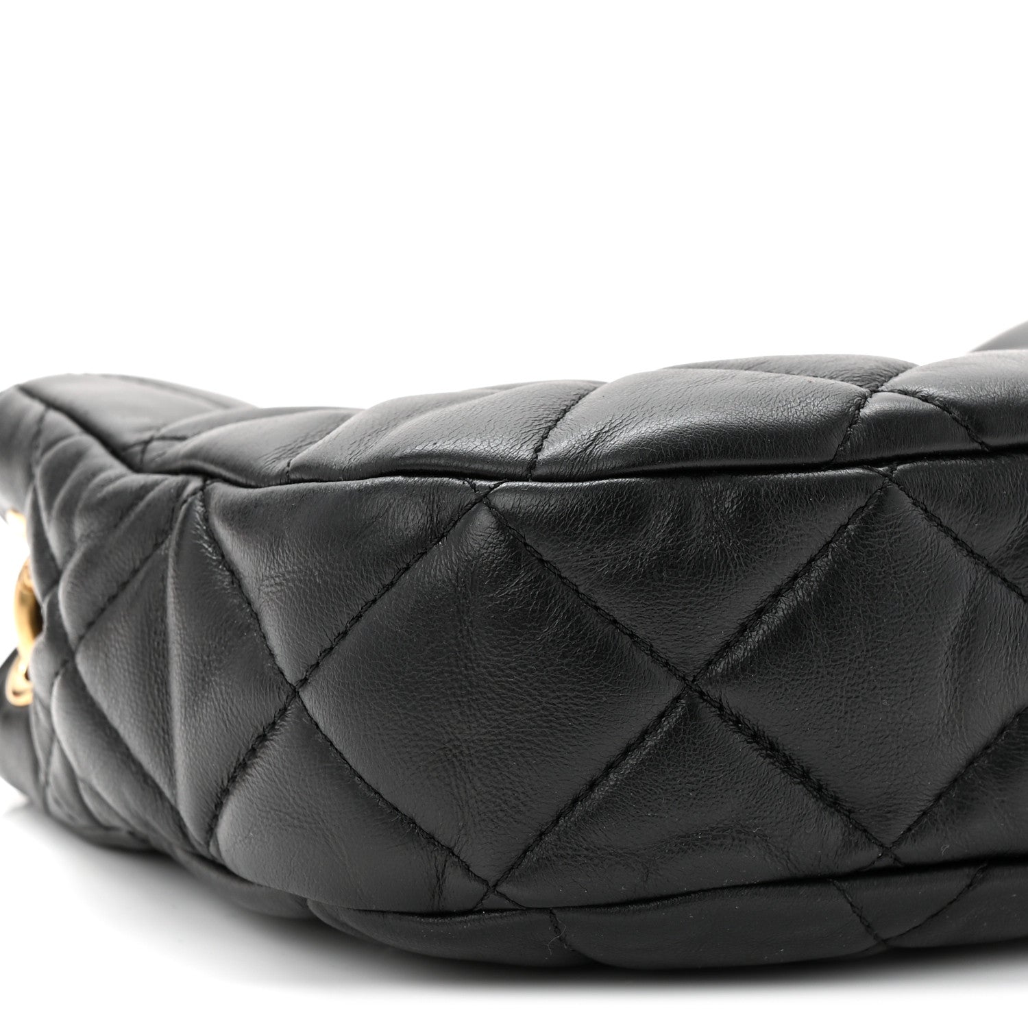 Chanel Lambskin Quilted Small Chain Hobo Black 9 of 10