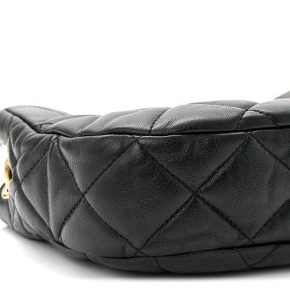 Chanel Lambskin Quilted Small Chain Hobo Black 9 of 10
