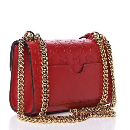 Gucci Guccissima Small Padlock Shoulder Bag Hibiscus Red 3 of 10