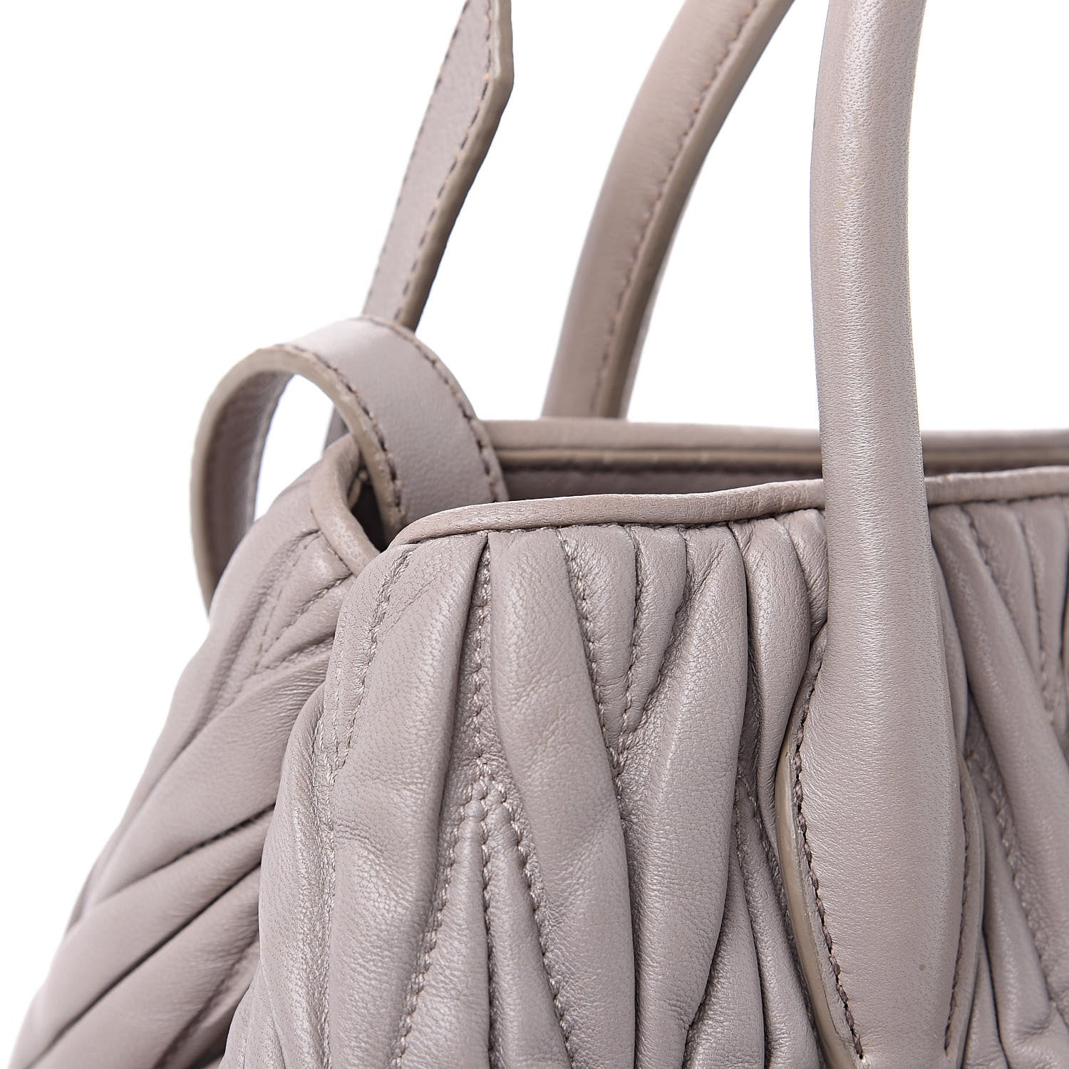 Miu Miu Nappa Matelasse Tote Pomice 13 of 15