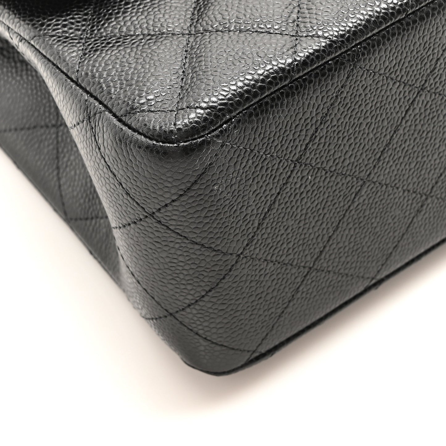 Caviar Quilted Jumbo Double Flap Black