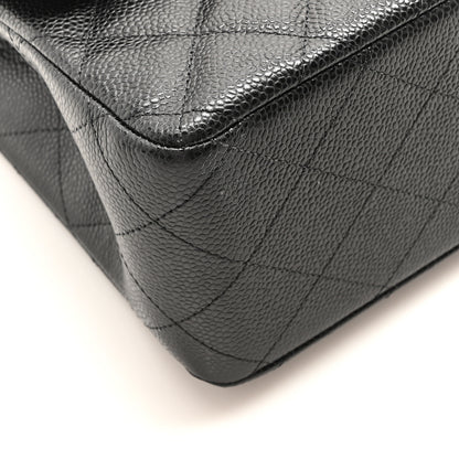 Chanel Caviar Quilted Jumbo Double Flap Black 9 of 10