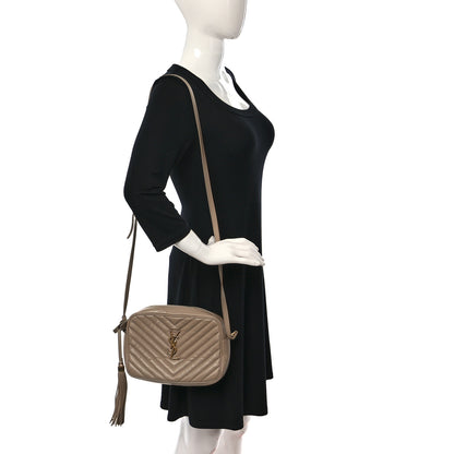 Saint Laurent Calfskin Matelasse Monogram Lou Camera Bag Dark Latte 2 of 10