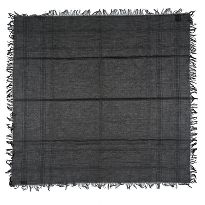 Gucci Wool Silk GG Monogram Diamante Plaid Surviee Shawl Graphite Black 1 of 3