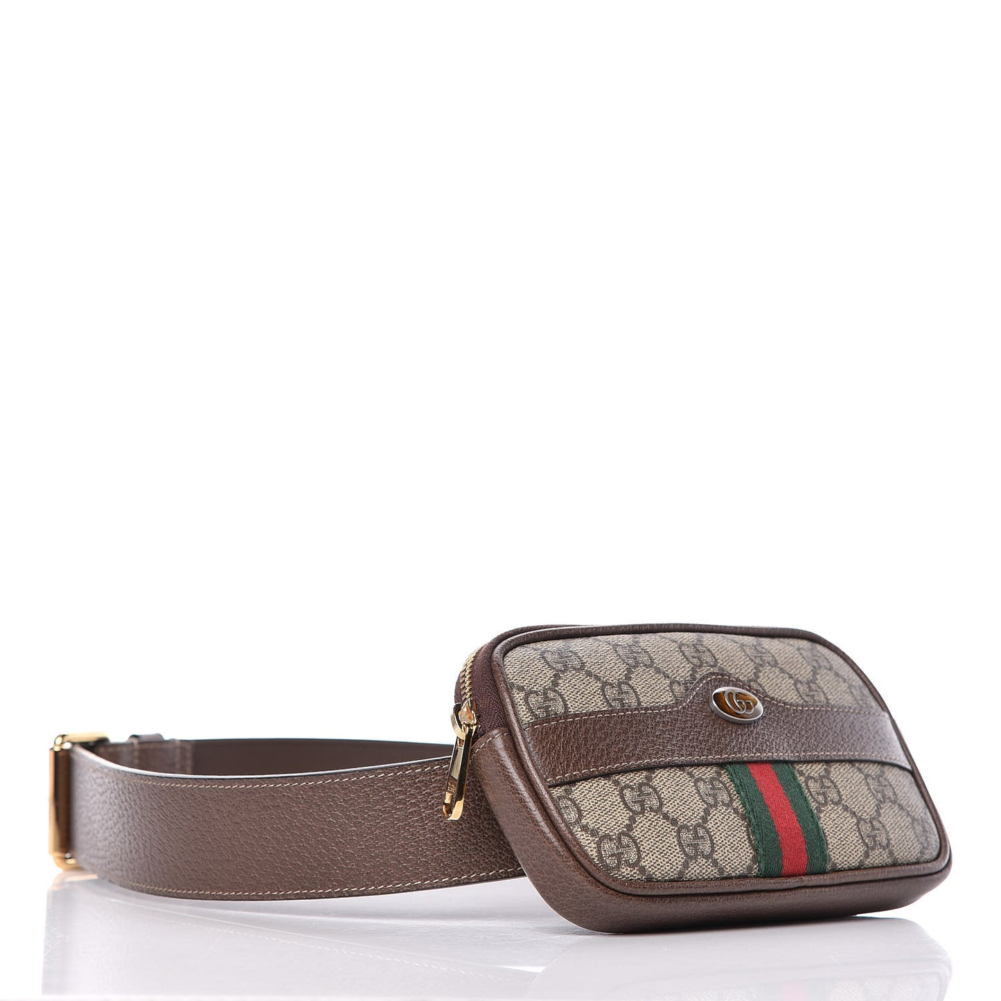 GG Supreme Monogram Ophidia Belted iPhone Case 85 34 Dark Brown