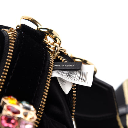 Marc Jacobs Velvet Quilted Jewel Top Handle Snapshot Crossbody Bag Black 8 of 12
