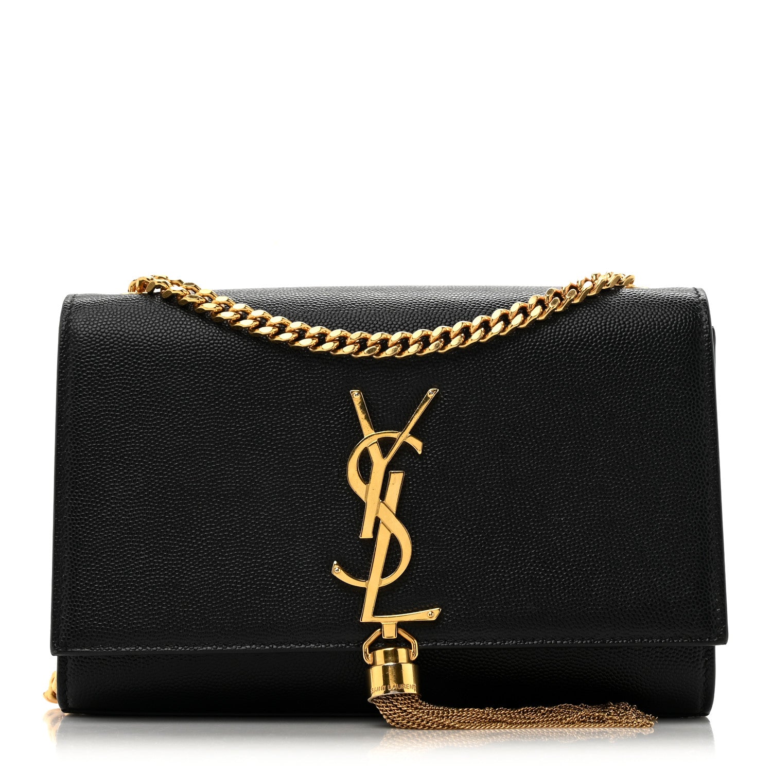 Saint Laurent Grain De Poudre Small Classic Monogram Kate Tassel Satchel Black 1 of 15