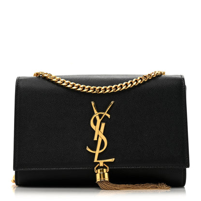 Saint Laurent Grain De Poudre Small Classic Monogram Kate Tassel Satchel Black 1 of 15