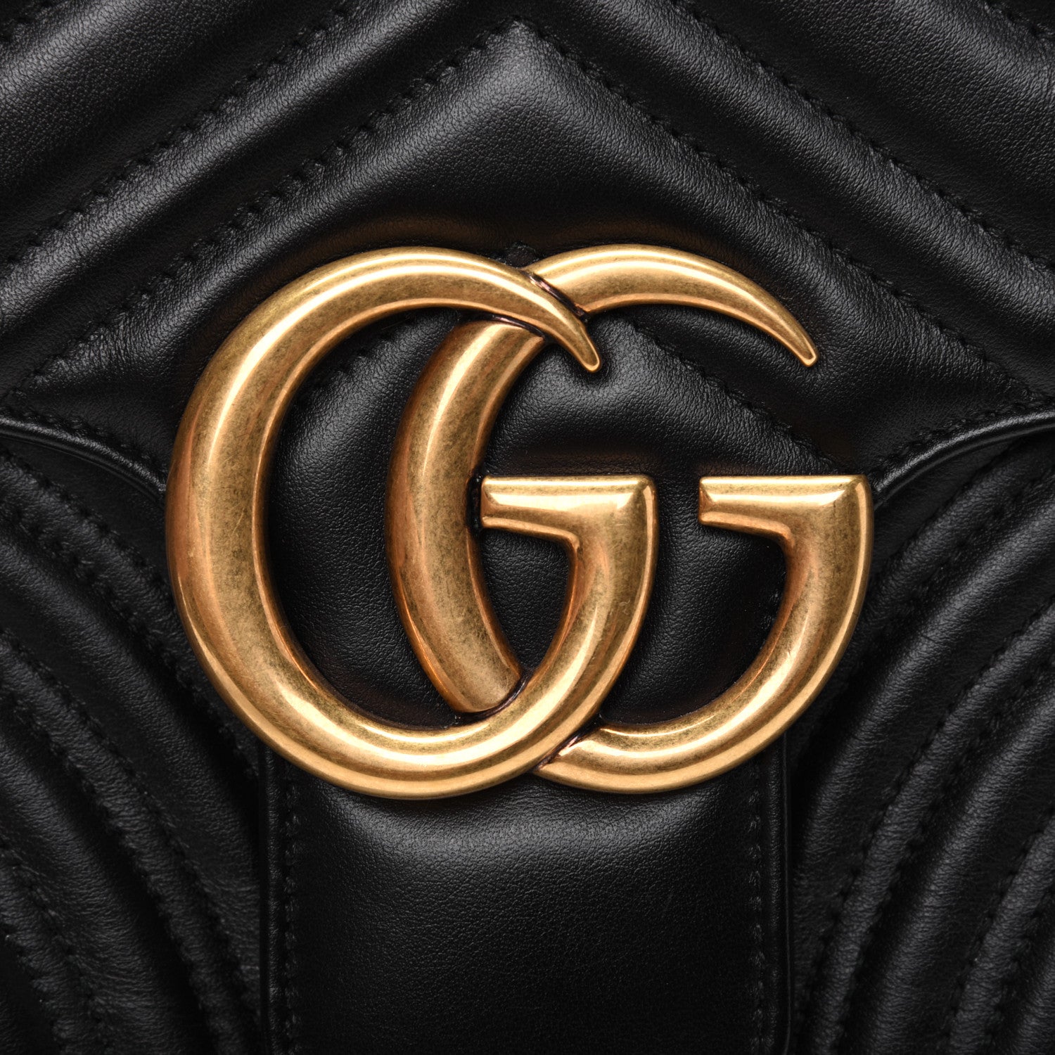 Gucci Calfskin Matelasse Medium GG Marmont Shoulder Bag Black 14 of 15