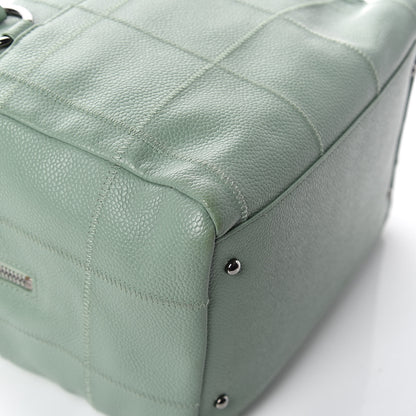 Chanel Caviar Square Stitched Small Bowler Light Green 13 of 13