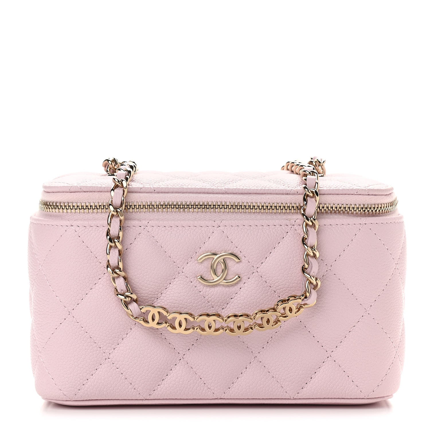 Chanel Caviar Quilted Small Tiny CC Vanity Case With Chain Light Pink 1 of 11