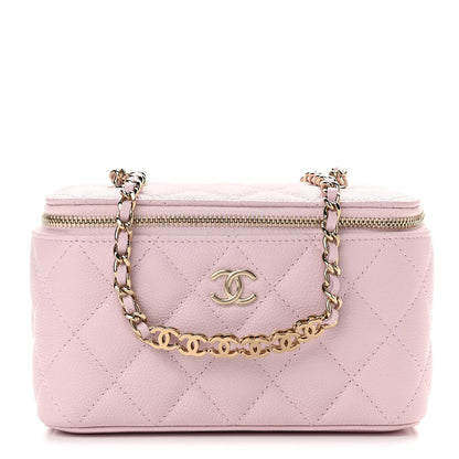 Chanel Caviar Quilted Small Tiny CC Vanity Case With Chain Light Pink 1 of 11