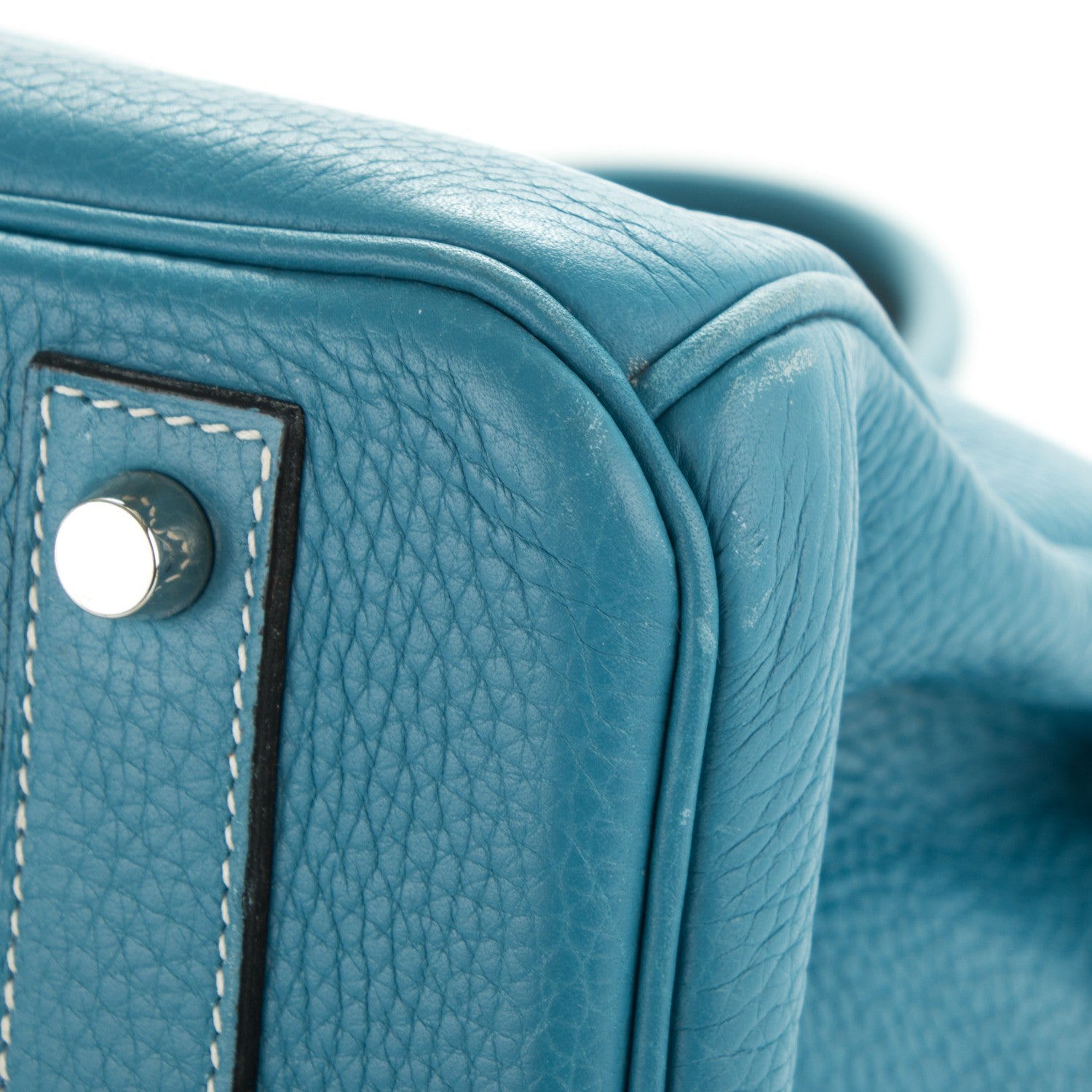 Hermes Taurillon Clemence Birkin 40 Blue Jean 9 of 10