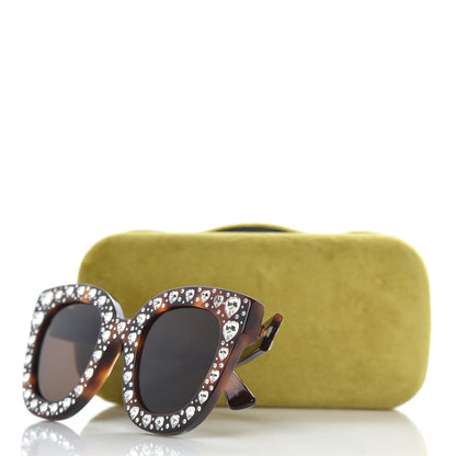 Gucci Acetate Hearts Cat Eye Sunglasses GG0116S Havana 8 of 8
