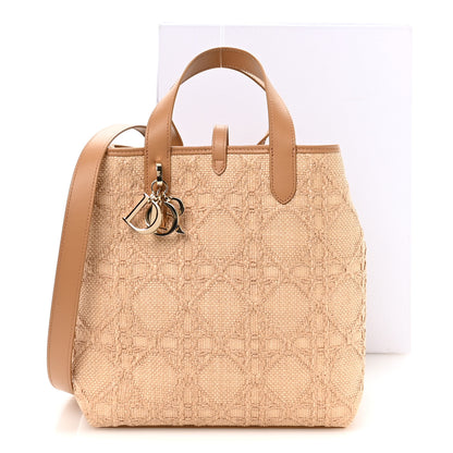 Christian Dior Raffia Macrocannage Medium Toujours Vertical Tote Natural 11 of 11