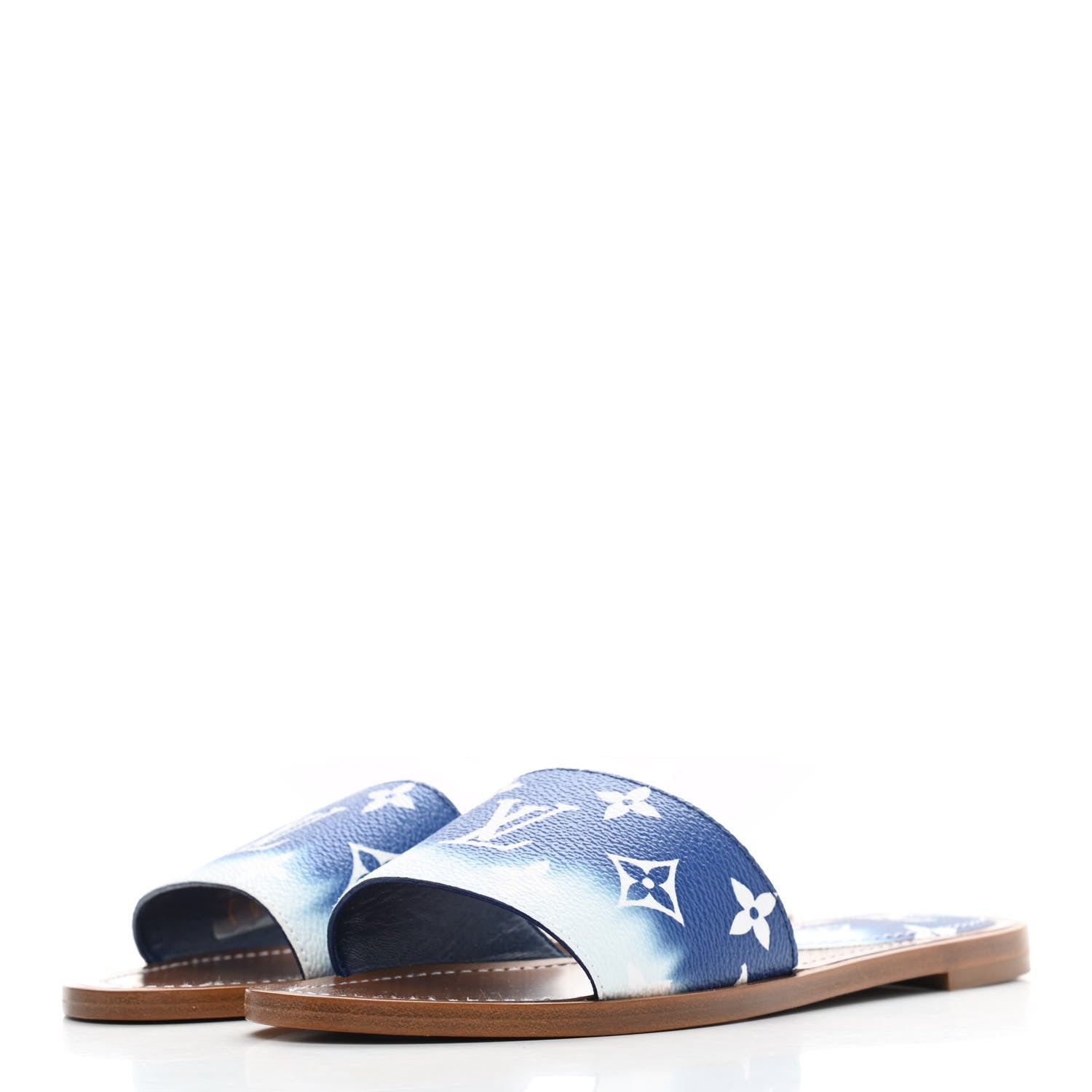 Louis Vuitton Monogram Escale Lock It Flat Mule 36 Blue 3 of 8