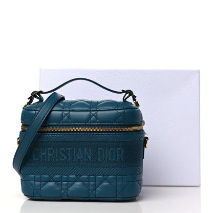 Christian Dior Lambskin Cannage Small Diortravel Vanity Case Deep Ocean 11 of 11