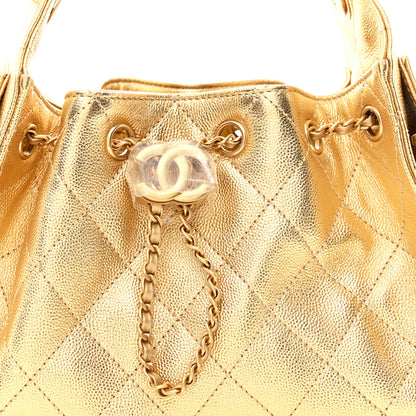 Chanel Metallic Caviar Quilted Mini Chanel 25 Handbag Gold 8 of 11