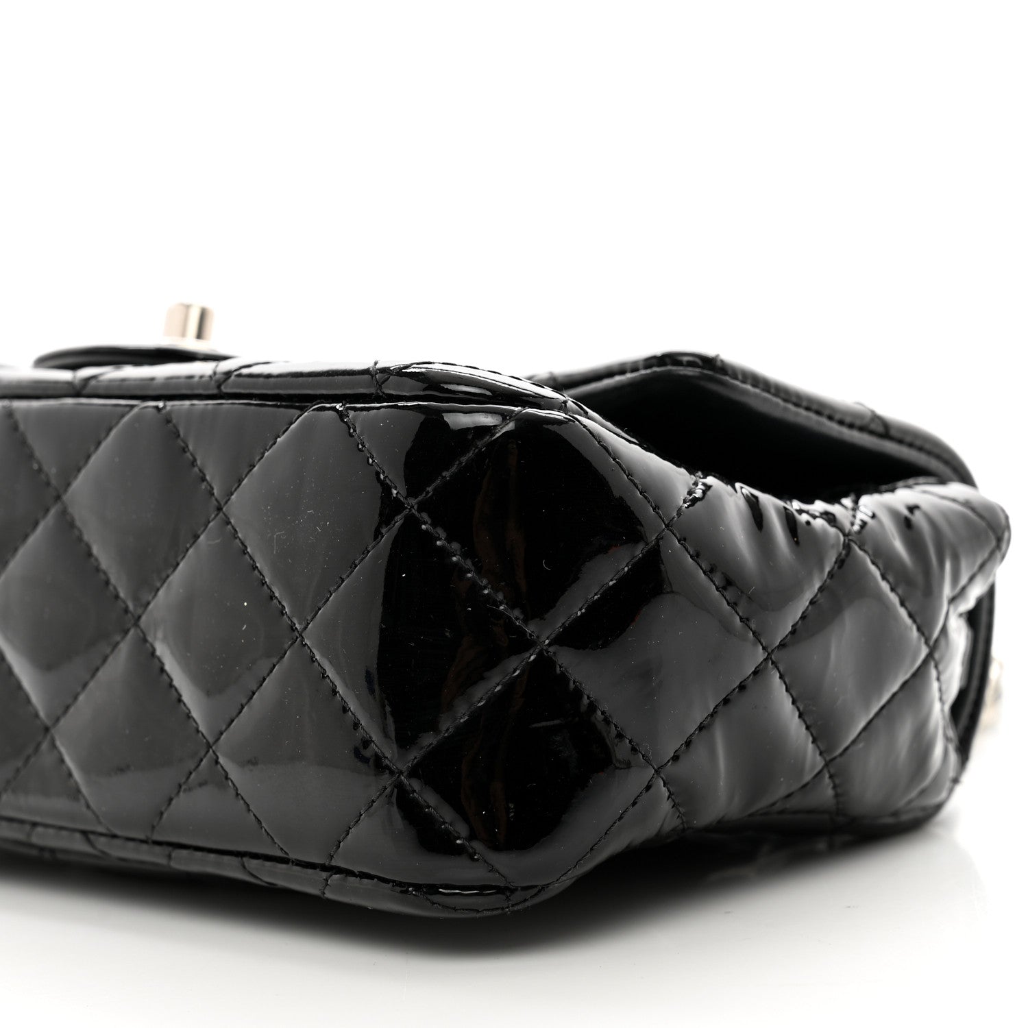 Chanel Patent Calfskin Quilted Mini Rectangular Flap Black 9 of 10