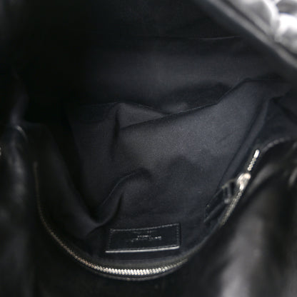 Saint Laurent Lambskin Quilted Medium Loulou Puffer Monogram Chain Satchel Black 5 of 10