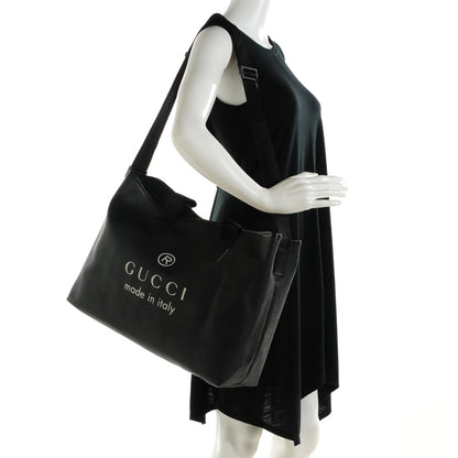 Gucci Coated Canvas Large Trademark Logo Travel Tote Black 2 of 7