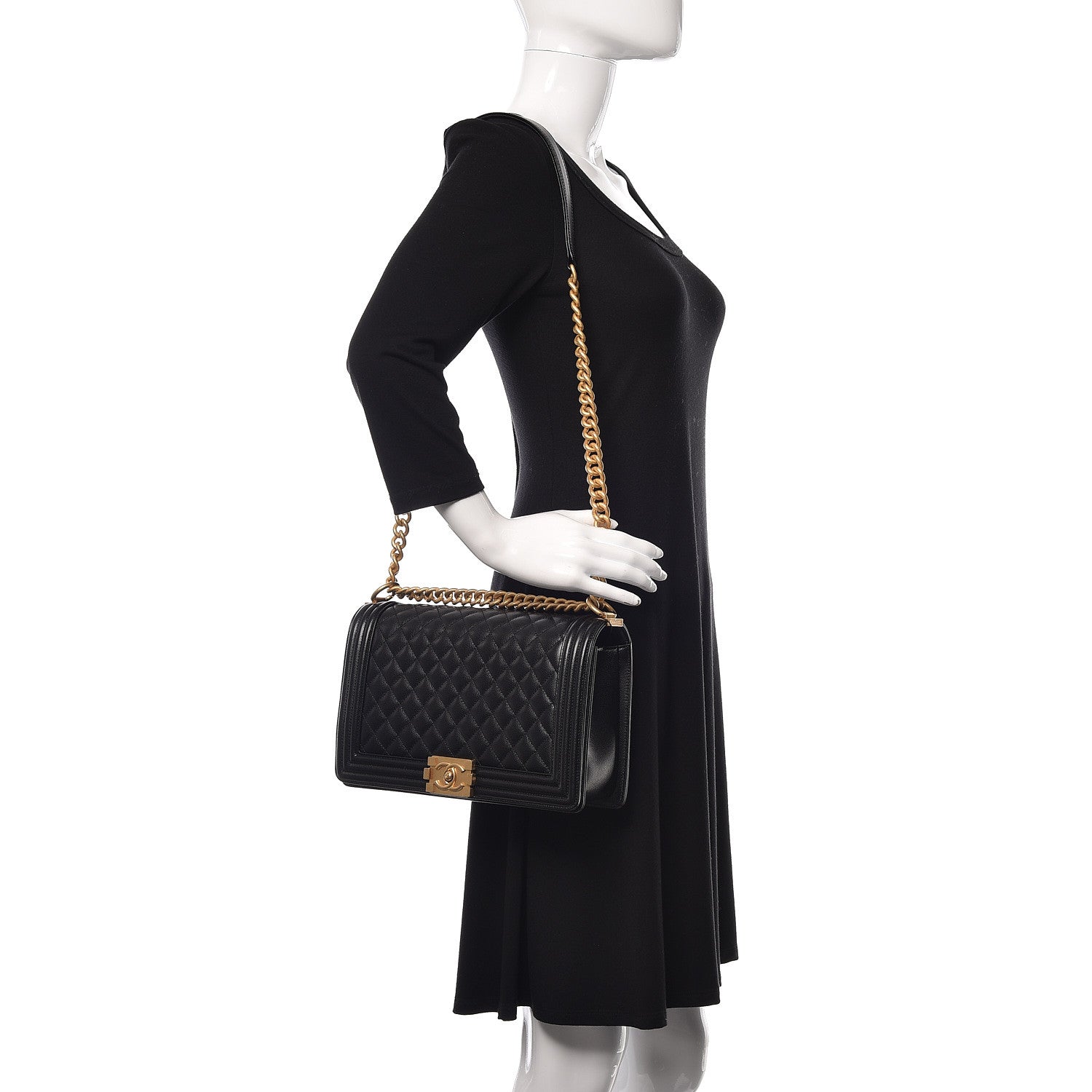Chanel Caviar Quilted New Medium Boy Flap Black 2 of 11