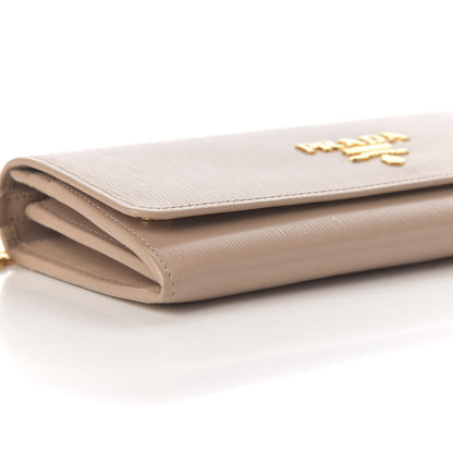 Prada Vitello Move Metal Oro Chain Wallet Cipria 5 of 8
