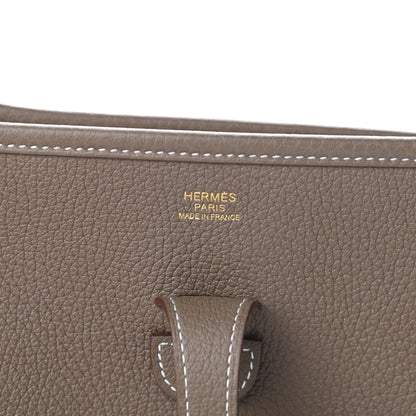 Hermes Taurillon Clemence Evelyne III PM Etoupe 6 of 11