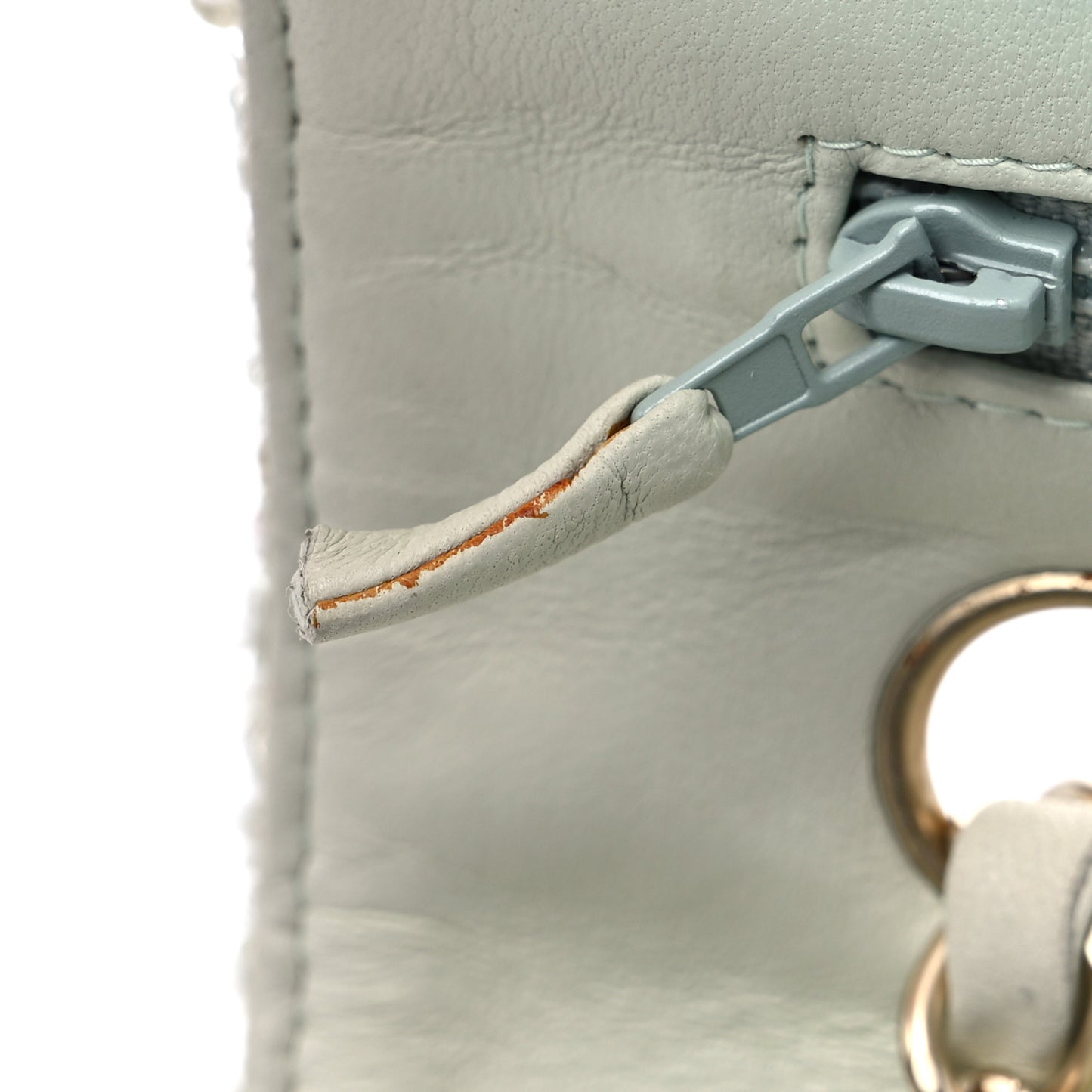 Tweed Quilted Medium Double Flap Light Turquoise