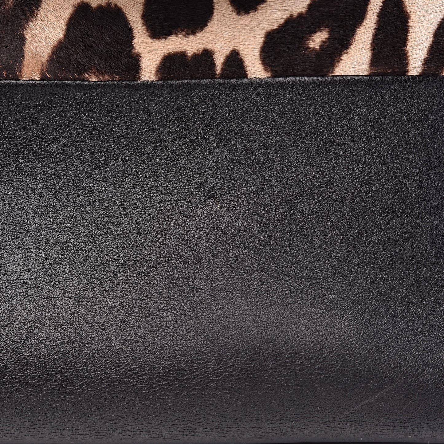 Pony Hair Calfskin Leopard Print All Soft Tote Black