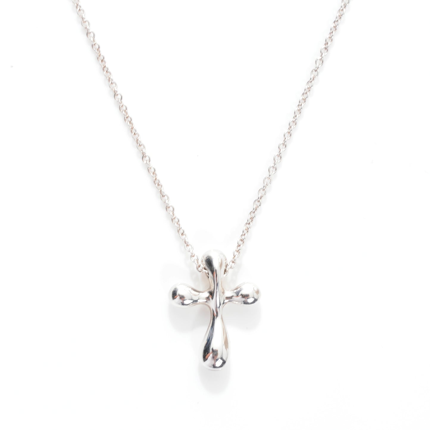 Sterling Silver 12mm Elsa Peretti Cross Pendant Necklace