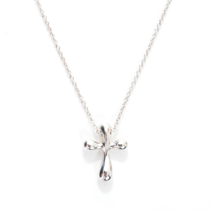 Tiffany Sterling Silver 12mm Elsa Peretti Cross Pendant Necklace 1 of 5