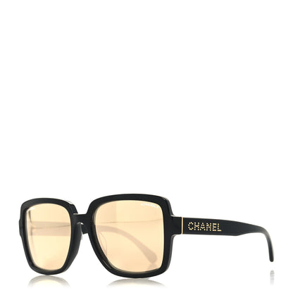 Chanel Square Sunglasses 71312A Black Gold Glitter 1 of 9