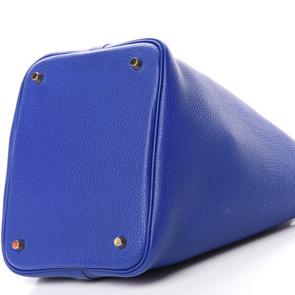 Hermes Taurillon Clemence Picotin Lock 22 MM Bleu Electrique 9 of 12