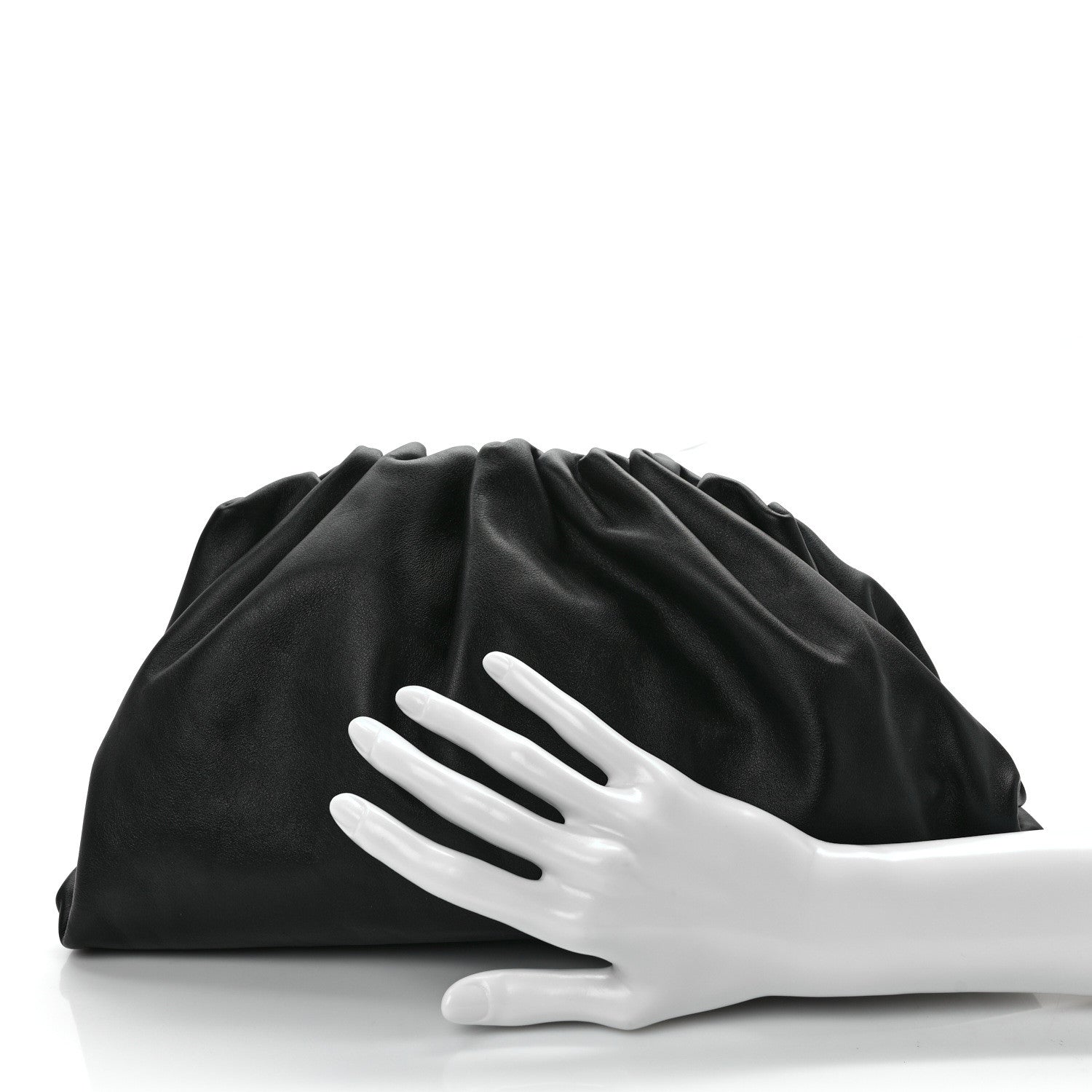Bottega Veneta Smooth Butter Calf The Pouch Oversized Clutch Black 2 of 9
