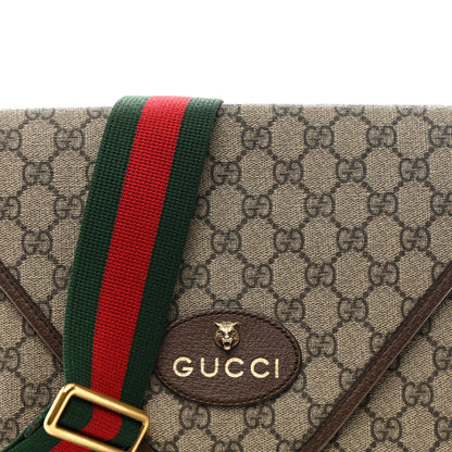 Gucci GG Supreme Monogram Web Medium Neo Vintage Flap Messenger Bag Beige New Acero 8 of 10