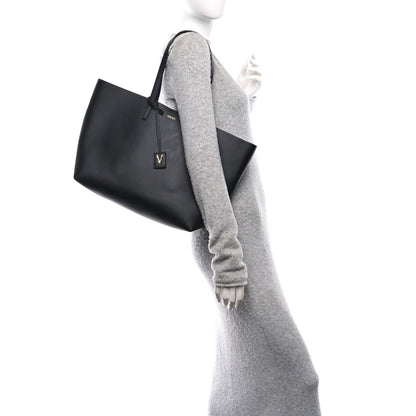 Versace Calfskin Virtus Tote Black 3 of 10
