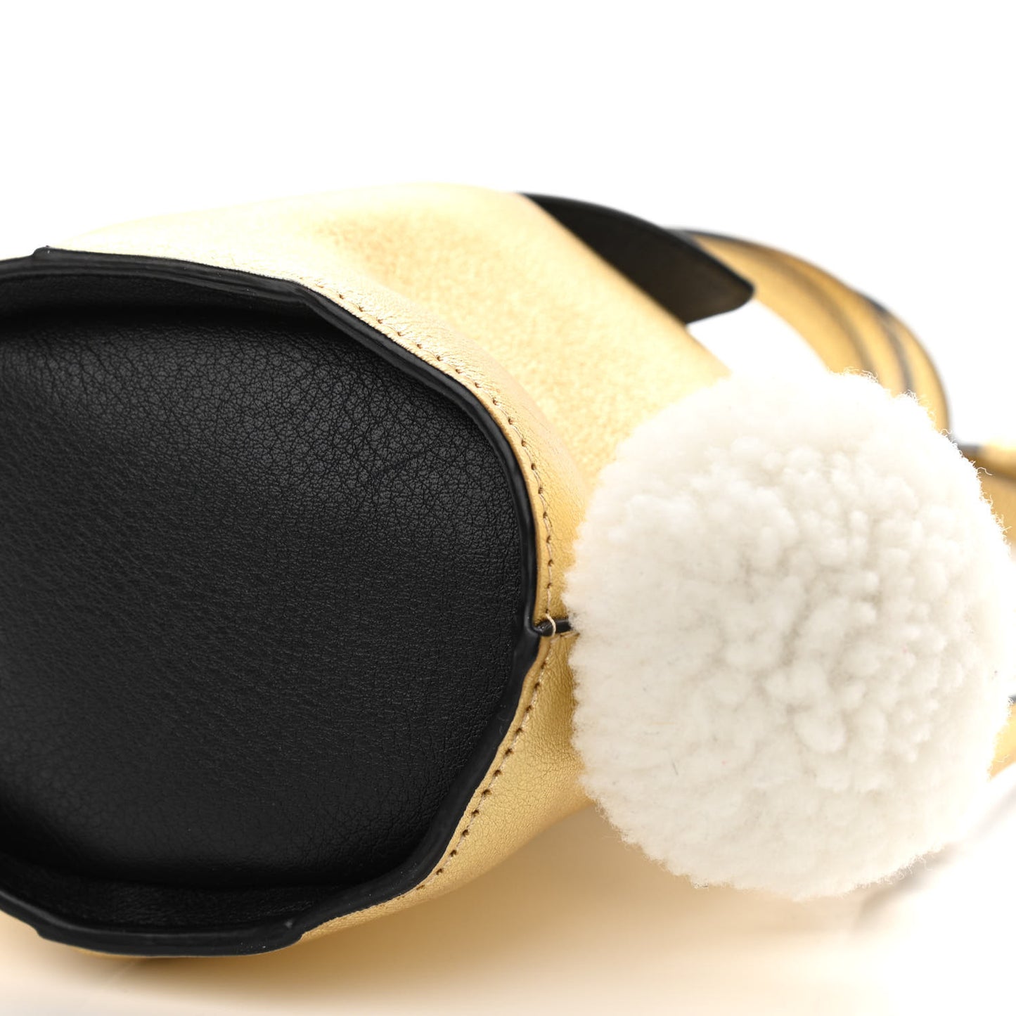 Metallic Calfskin Bunny Shoulder Bag Gold
