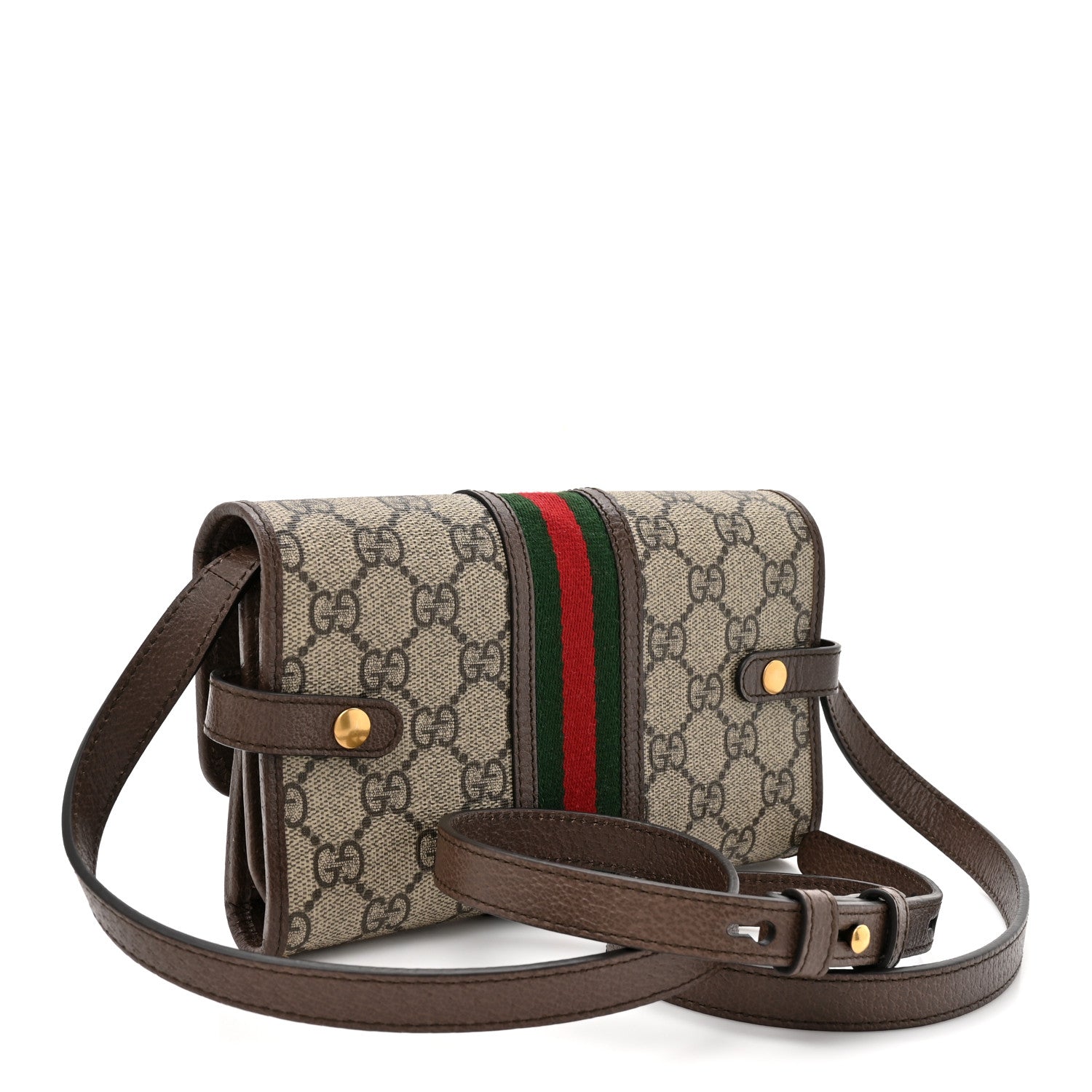 Gucci GG Supreme Monogram Web Ophidia Crossbody Wallet Beige Ebony New Acero 3 of 11