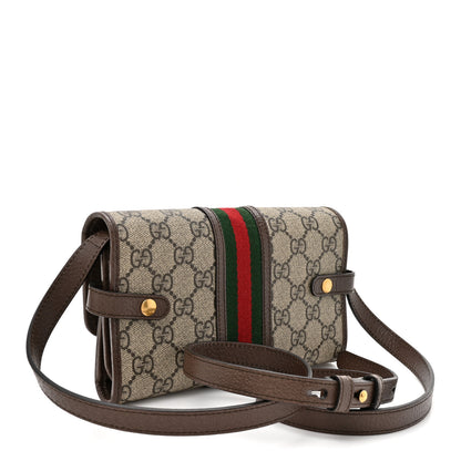 Gucci GG Supreme Monogram Web Ophidia Crossbody Wallet Beige Ebony New Acero 3 of 11