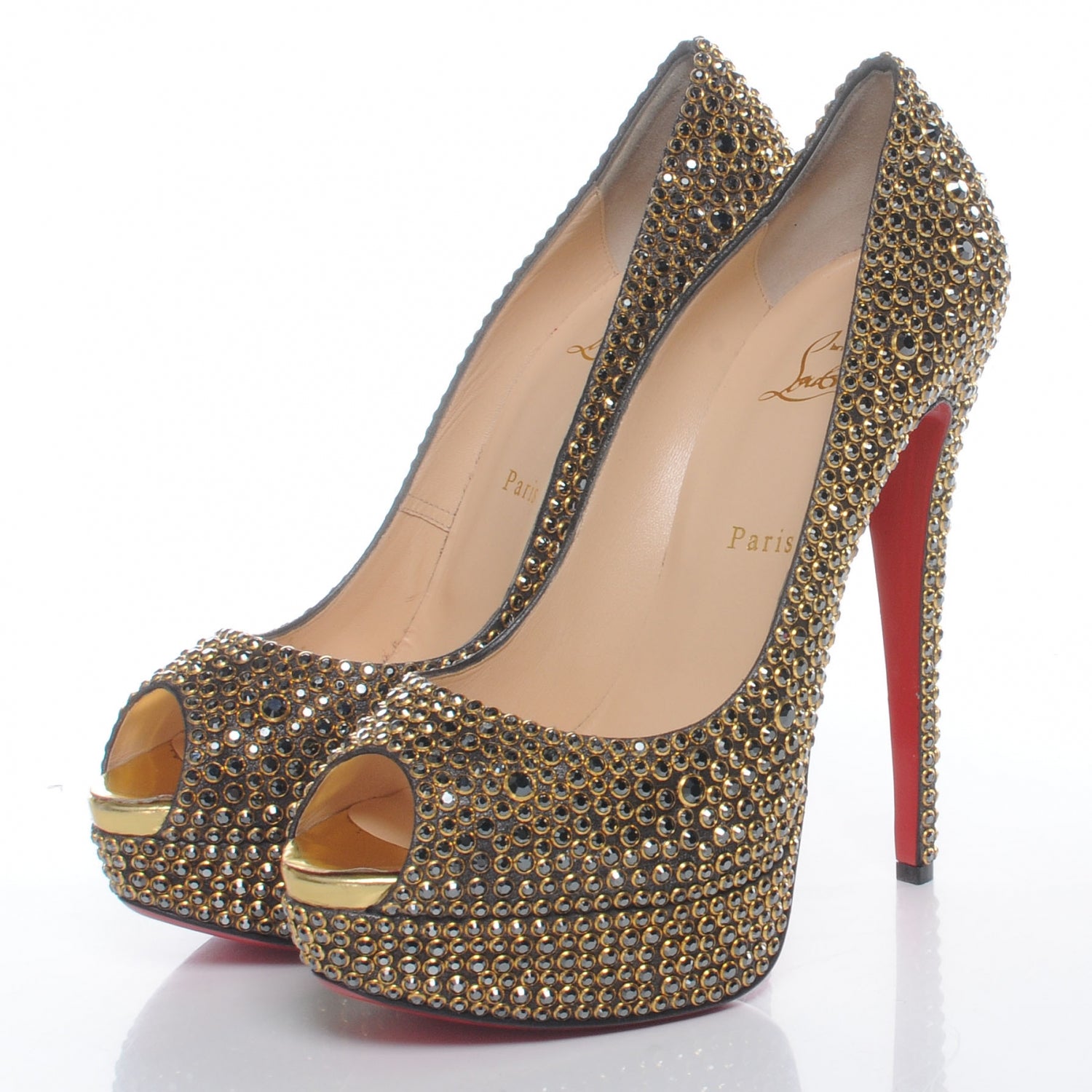 Christian Louboutin Strass Lady Peep 150 Pumps 41 3 of 7