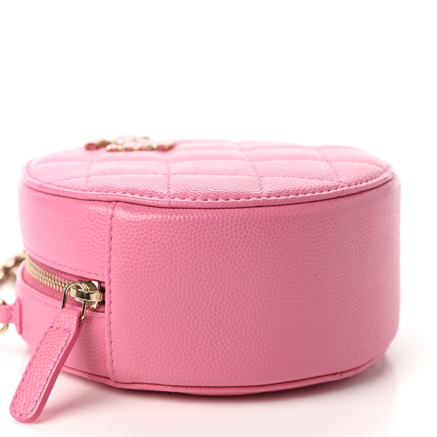 Caviar Quilted Gripoix CC Round Clutch With Chain Pink