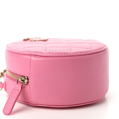 Chanel Caviar Quilted Gripoix CC Round Clutch With Chain Pink 6 of 11