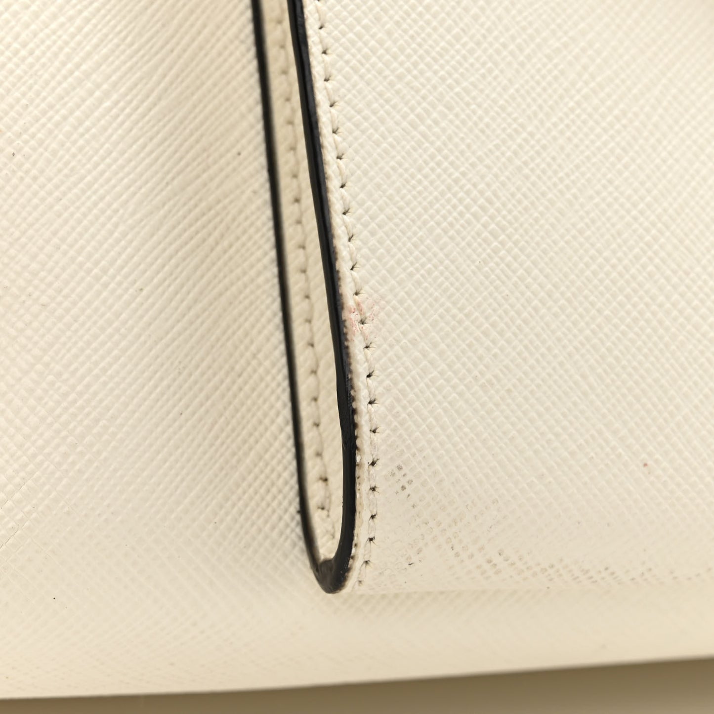 Saffiano Soft Calfskin Front Pocket Zippered Tote White