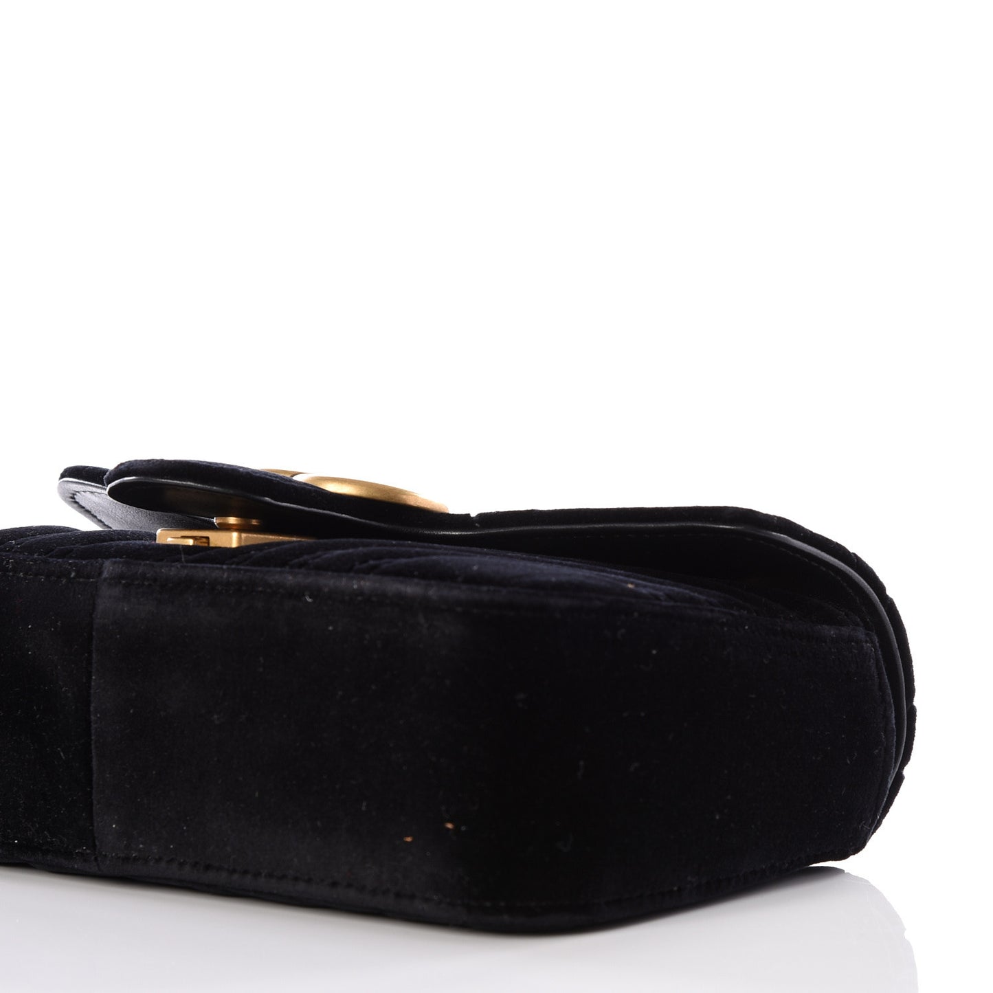 Velvet Matelasse Mini GG Marmont Shoulder Bag Black