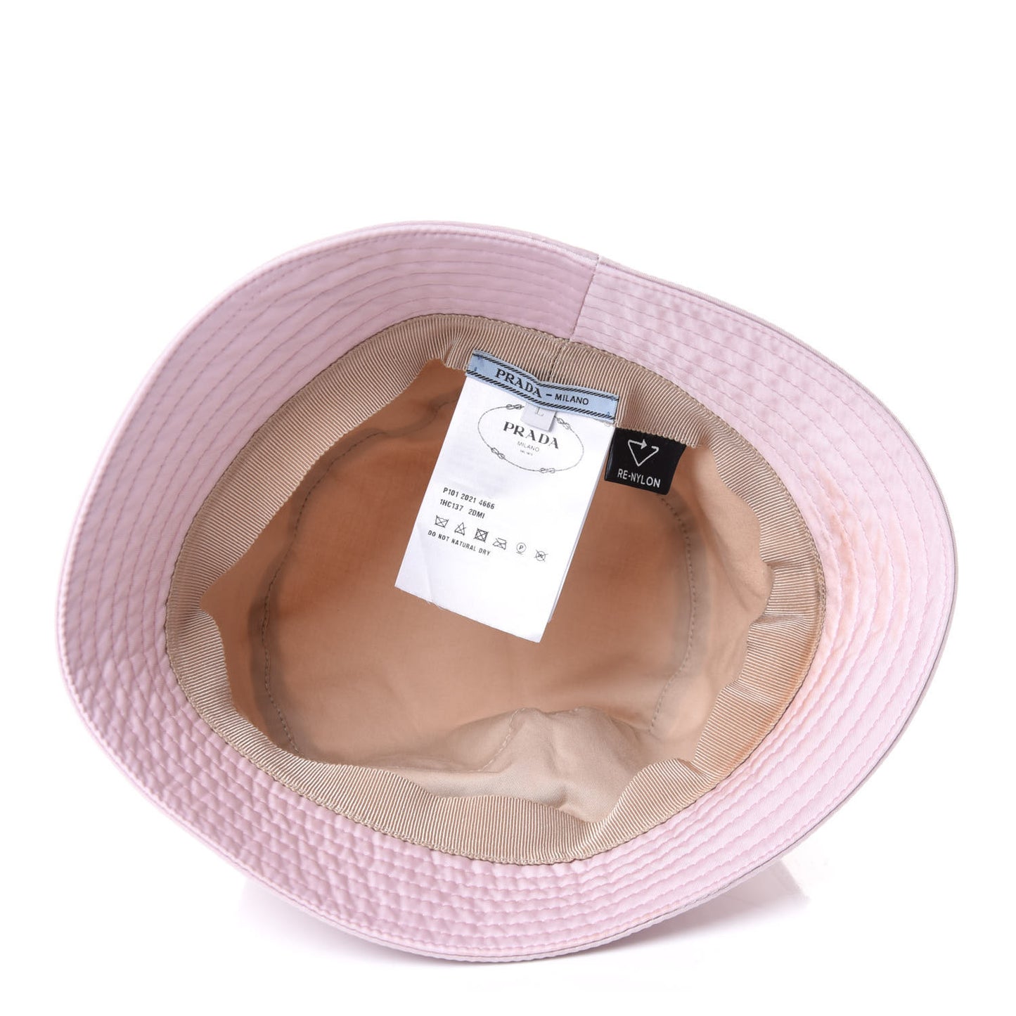 Re-Nylon Metal Triangle Logo Womens Bucket Hat L Alabastro
