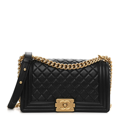 Chanel Lambskin Quilted Medium Boy Flap Black 1 of 12