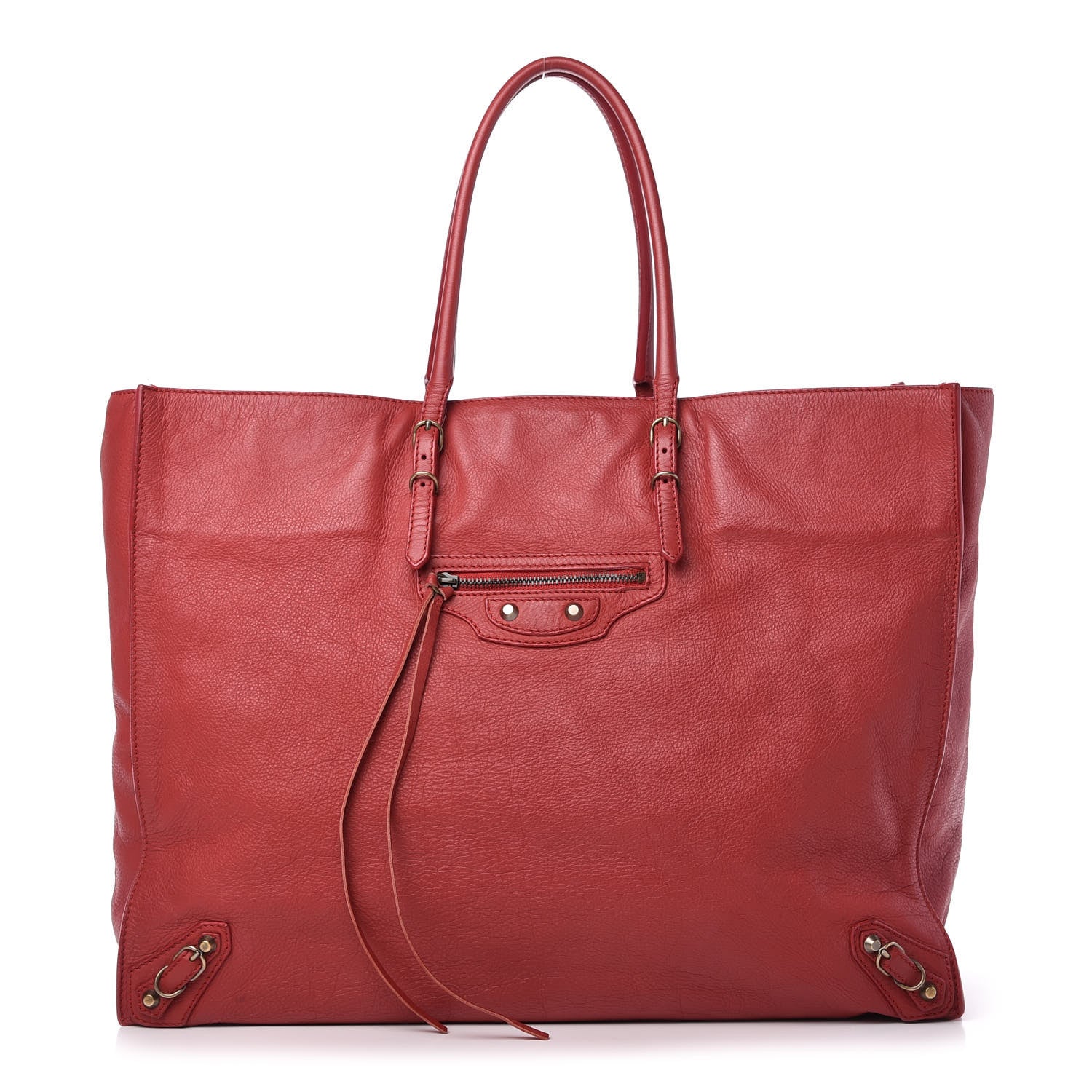 Balenciaga Veau Souple Papier A4 Zip Around Tote Rouge 1 of 10