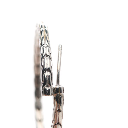 John Hardy Sterling Silver Diamond Classic Chain Pave Medium Hoop Earrings 5 of 6