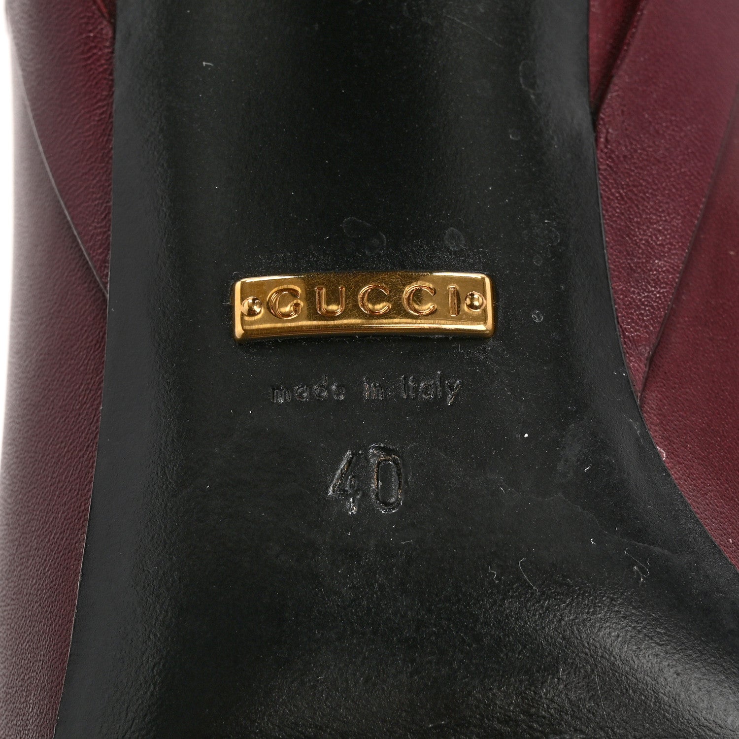 Gucci Calfskin Lifford Knee High Boots 40 Classic Burgundy 7 of 16